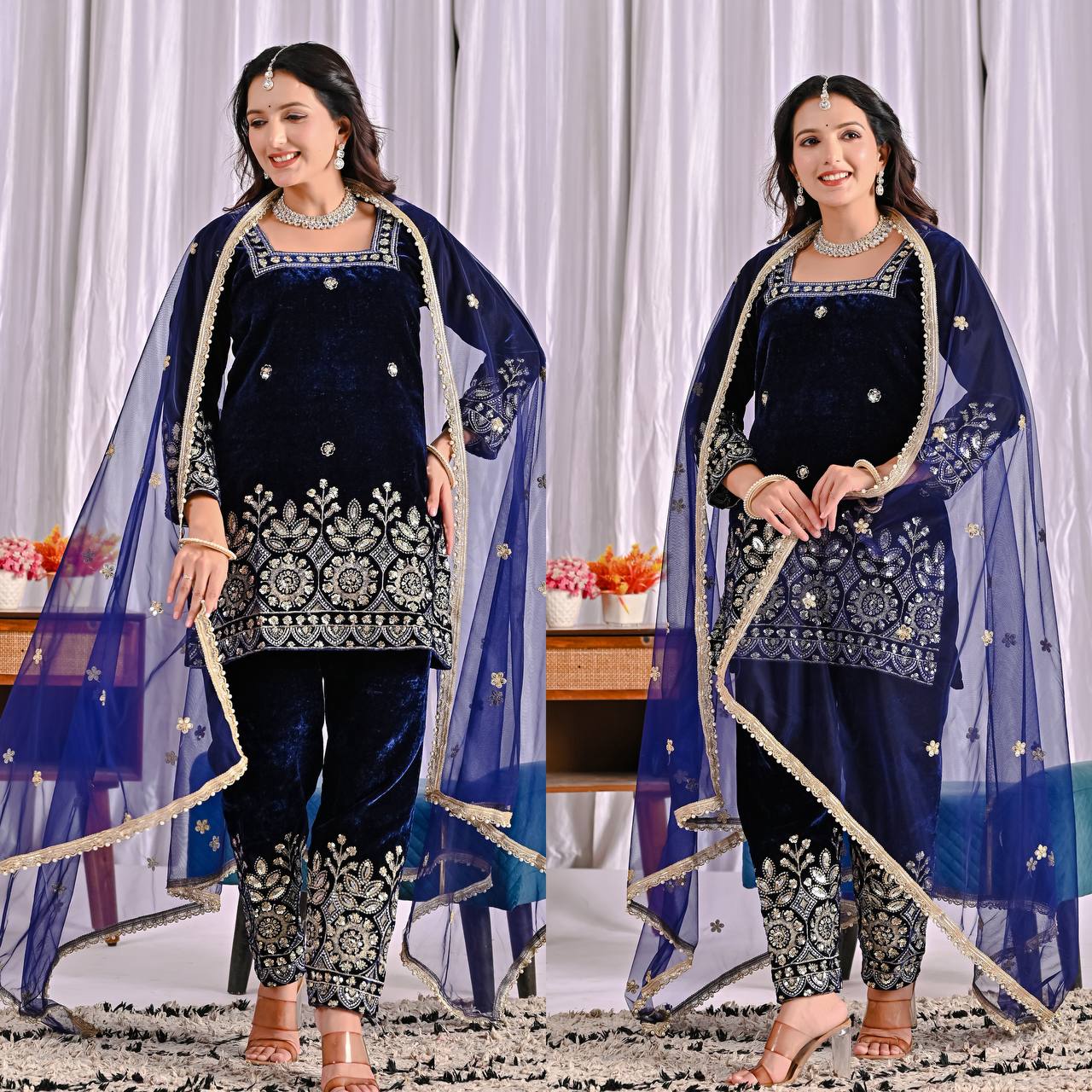 Aira Charming Velvet Touch Ethereal Elegance Ethnic Suit Set
