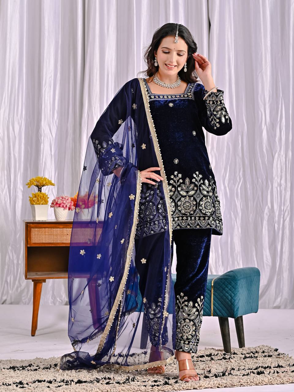 Aira Charming Velvet Touch Ethereal Elegance Ethnic Suit Set