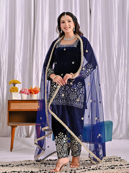 Aira Charming Velvet Touch Ethereal Elegance Ethnic Suit Set