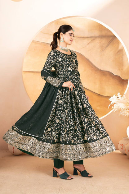 Siddhi Designer Thread-Sequins Embroidery Anarkali Suit