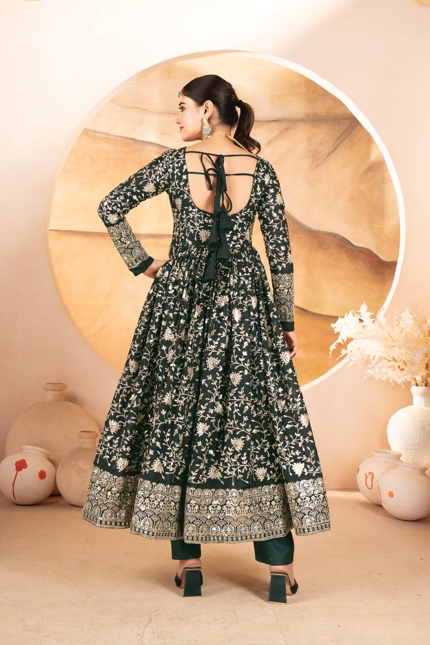 Siddhi Designer Thread-Sequins Embroidery Anarkali Suit