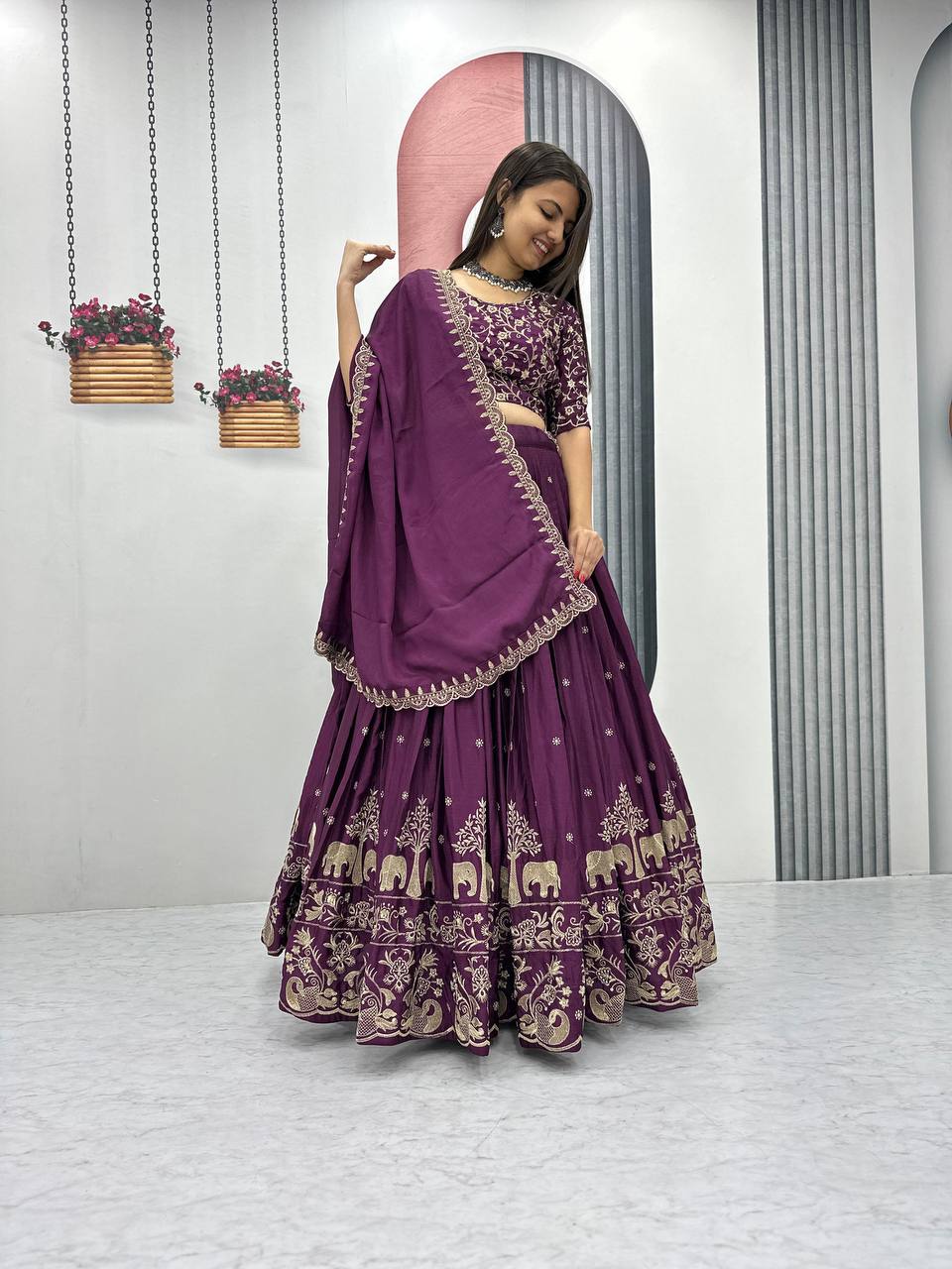 Shefali Desighner Chinon Lehenga Choli