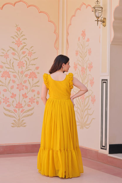 Era Designer Butterfly Bloom  Multithreaded Festive Flow Gown