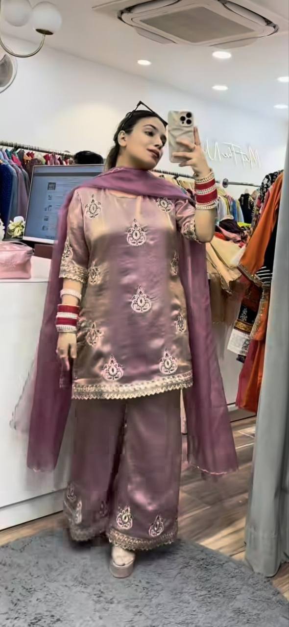 Mitara Embellished Kurta Palazzo Set