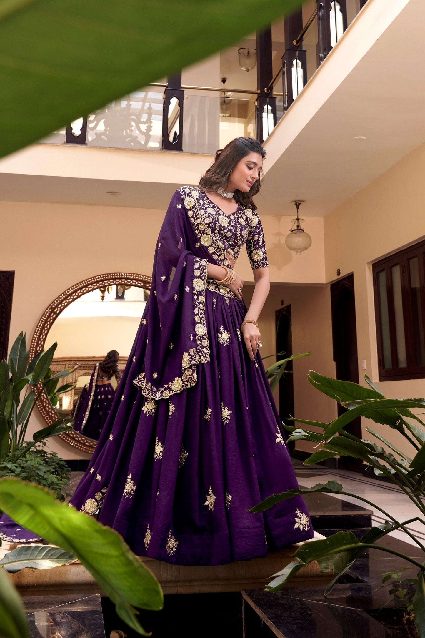 Raabta-e-Royalty Vichitra Silk Purple Elegance Lehenga Set
