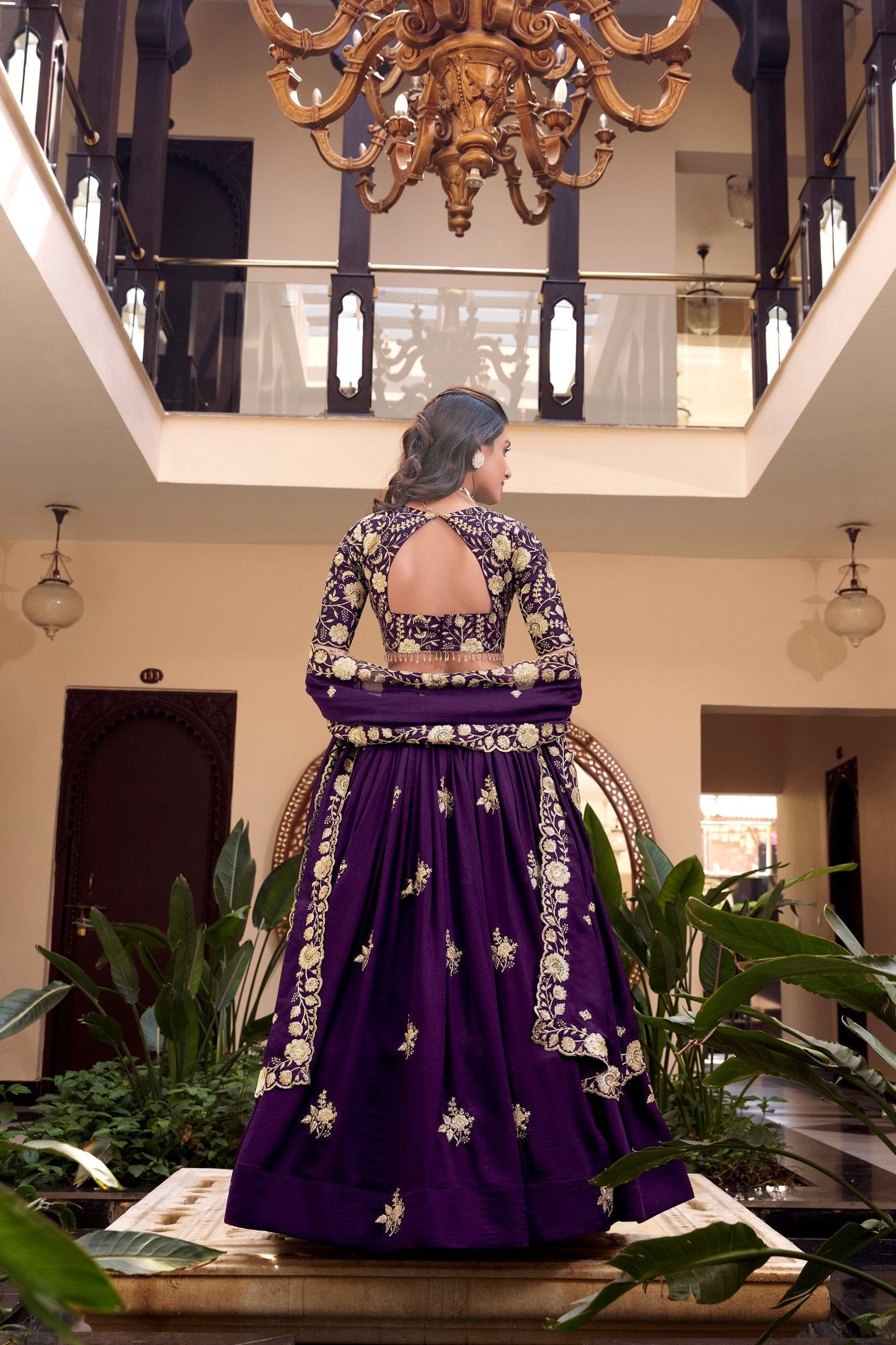 Raabta-e-Royalty Vichitra Silk Purple Elegance Lehenga Set