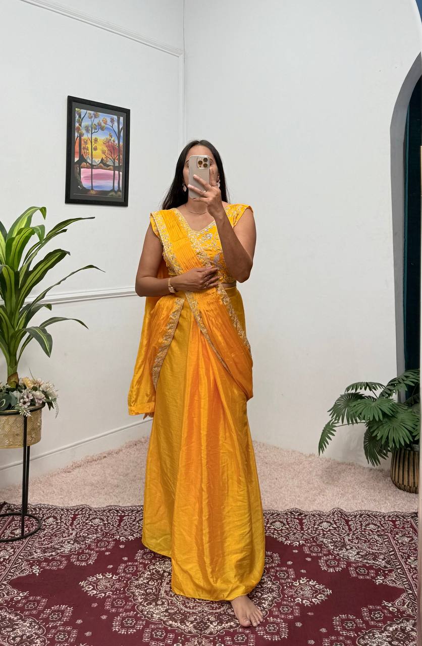 From Tradition to Trend The Evolution of the Shrug Saree Ensemble