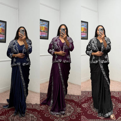 Ethereal Drapes and Timeless Grace The Art of the Shrug Saree