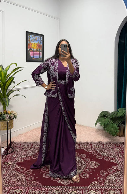 Ethereal Drapes and Timeless Grace The Art of the Shrug Saree