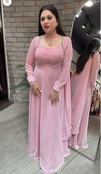 Shanaya Pink Mirror Anarkali