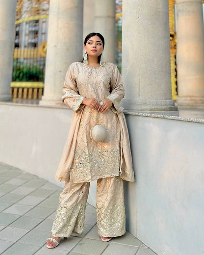 Zarista Sequence Work with Real Mirror Hand Work Sharara