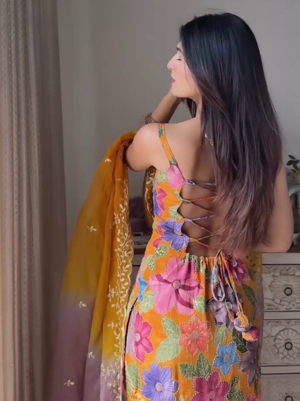 Floral Bliss Sharara Set with Embroidered Dupatta