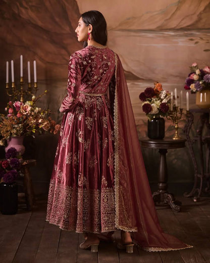 Majestic Maroon Glow Gown