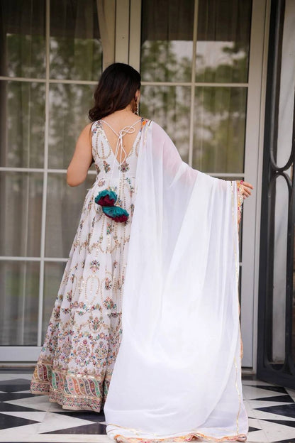 Ivory Symphony of Grace Embroidered Gown