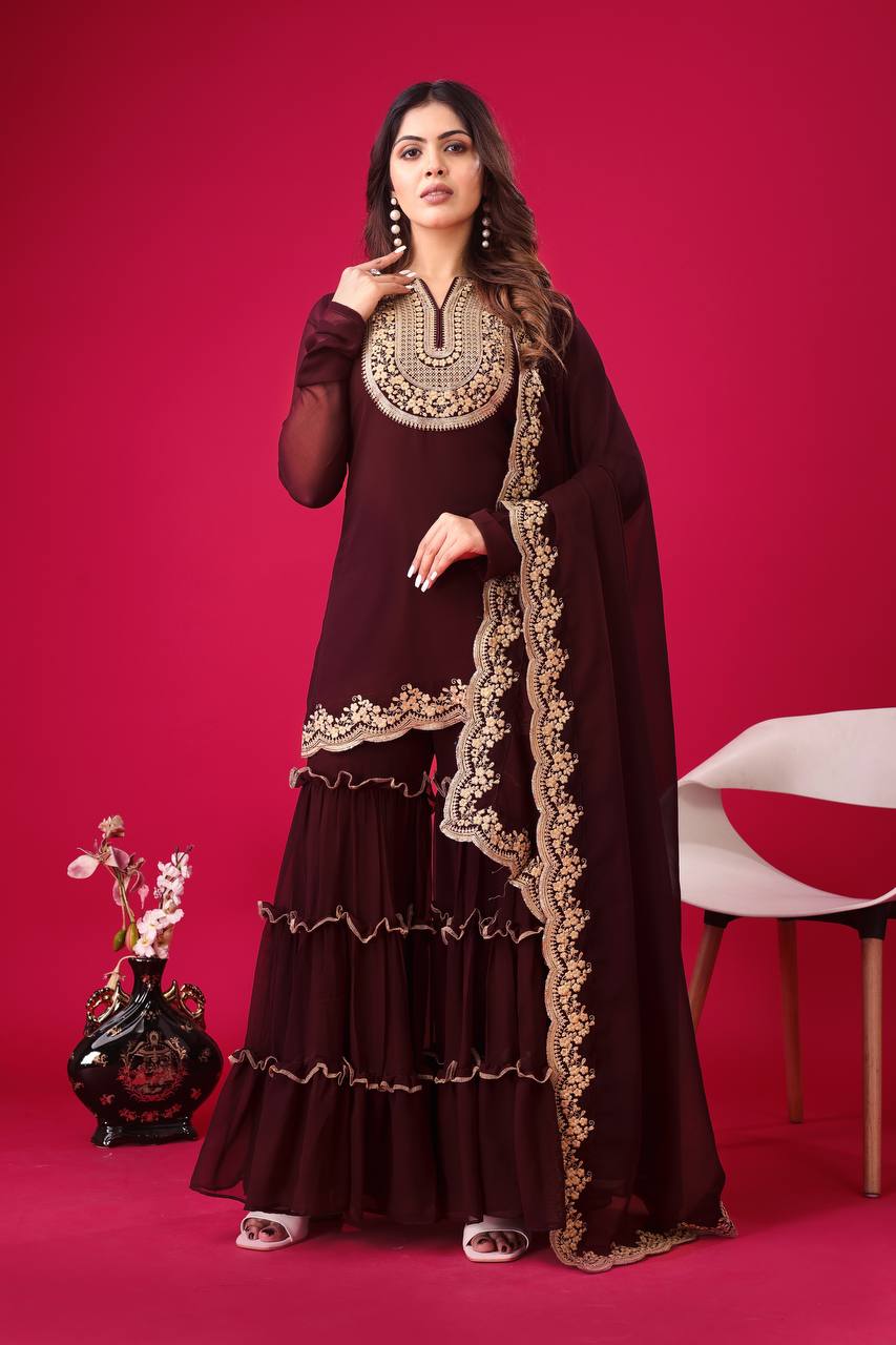 Tales of Tradition A Vintage-Inspired Sharara Ensemble