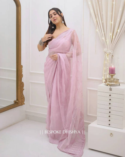 Daniyal Blush Pink Luxe Moments Kota Chex Saree