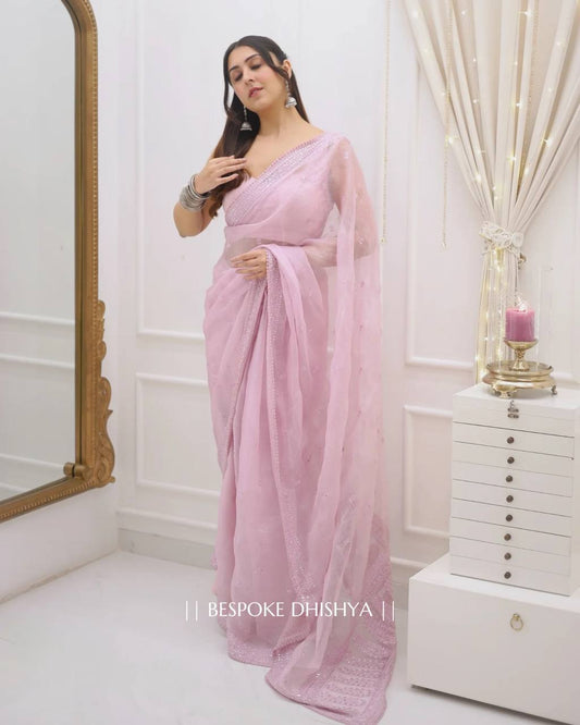 Daniyal Blush Pink Luxe Moments Kota Chex Saree