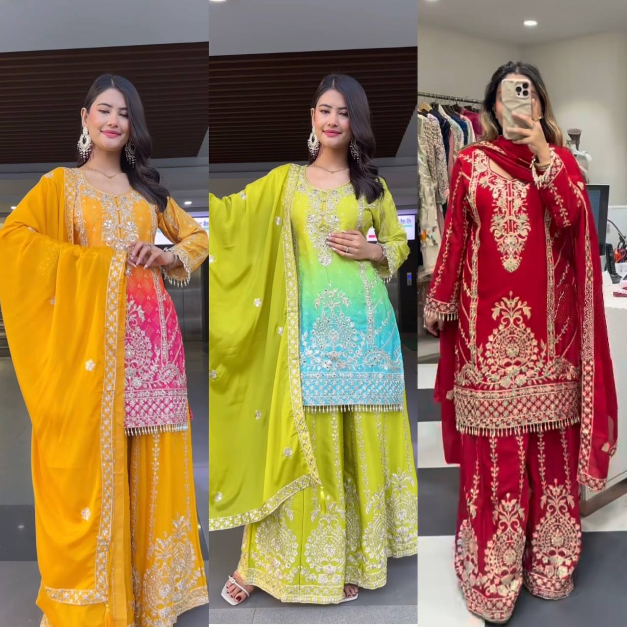 Traditional Embroidered Suit Set with Dupatta