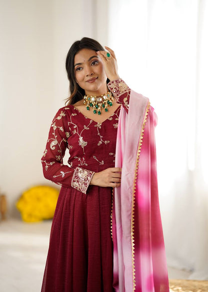 Scarlet Grace Embroidered Anarkali Gown