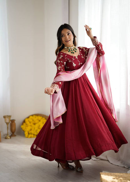 Scarlet Grace Embroidered Anarkali Gown