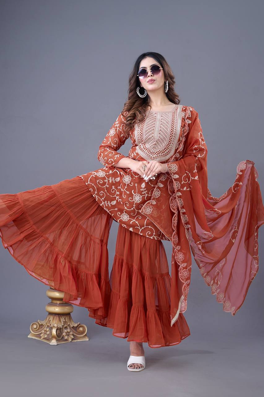 Royal Plum Elegance The Luxe Sharara Set