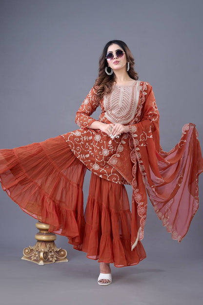 Royal Plum Elegance The Luxe Sharara Set
