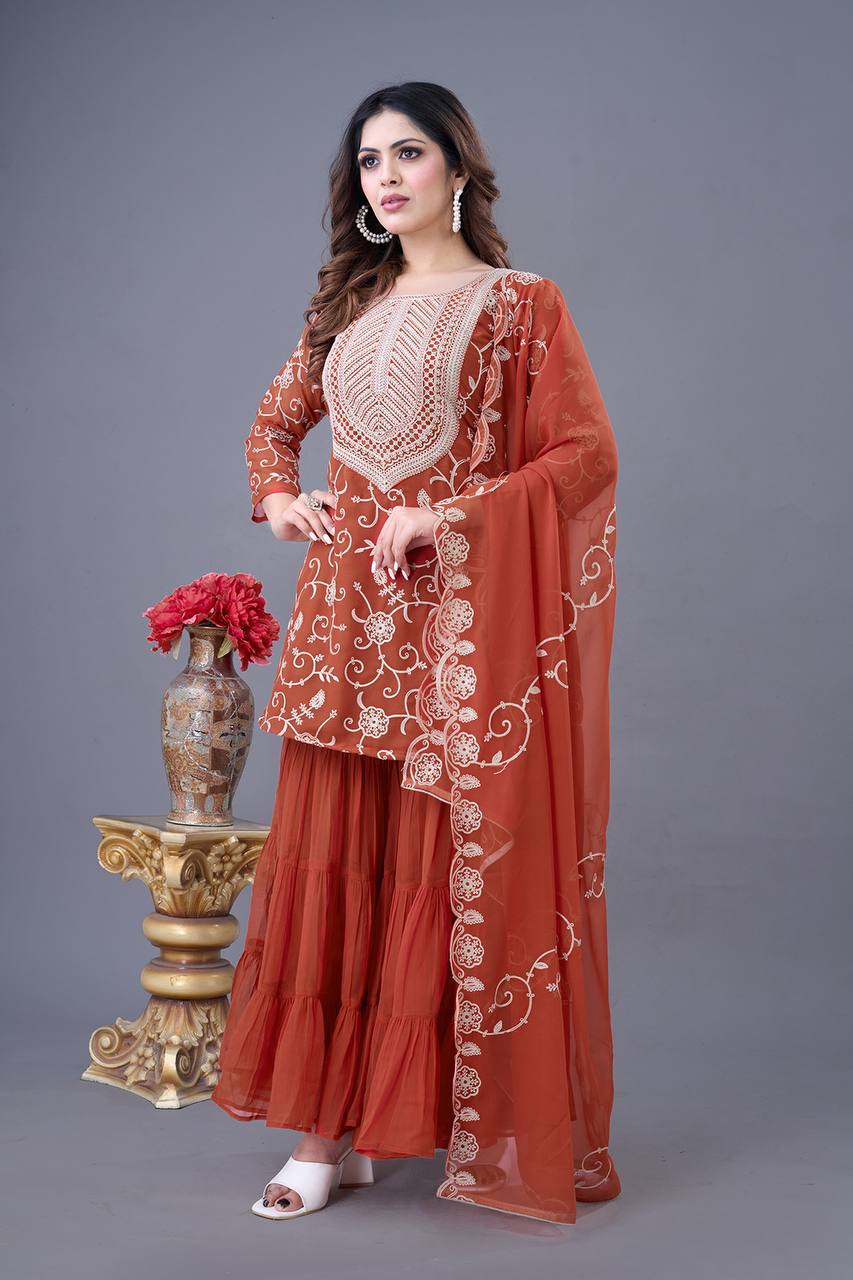 Royal Plum Elegance The Luxe Sharara Set