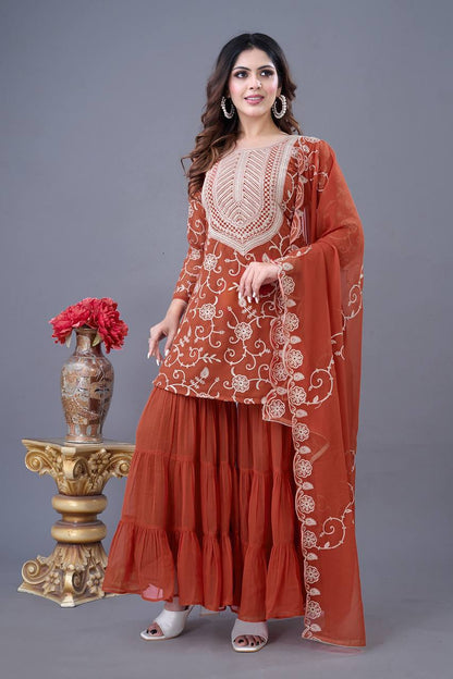 Royal Plum Elegance The Luxe Sharara Set