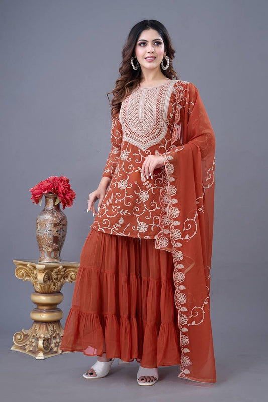 Royal Plum Elegance The Luxe Sharara Set