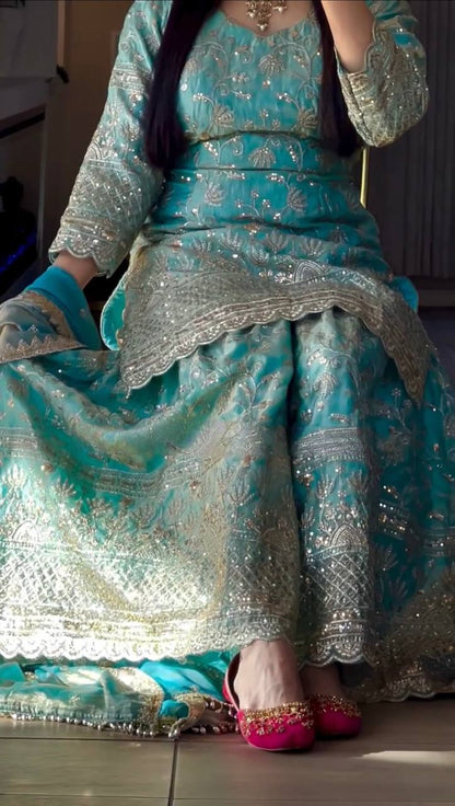 Preet Royal Heavy Embroidered Sharara Suit Set with Dupatta