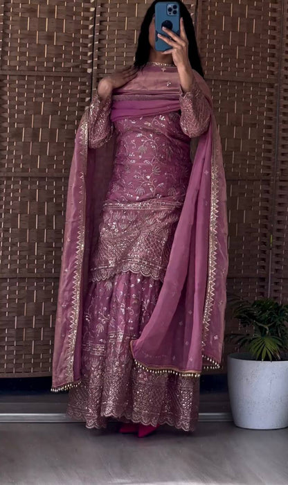 Preet Royal Heavy Embroidered Sharara Suit Set with Dupatta