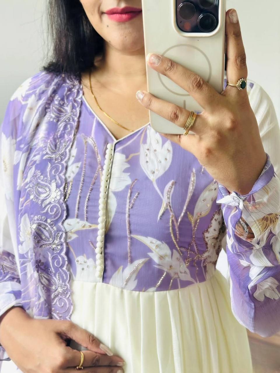 Ethereal Purple-White Floral Suit