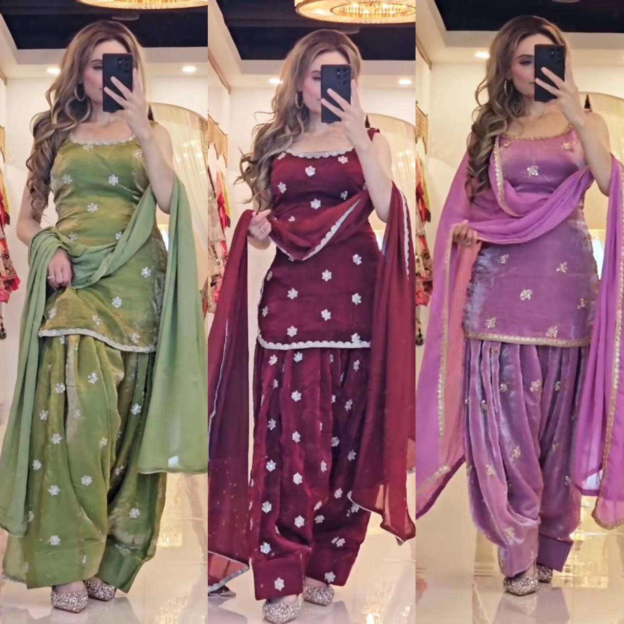 Royal Maroon Patiala Grace Starry Embroidered Heritage Look