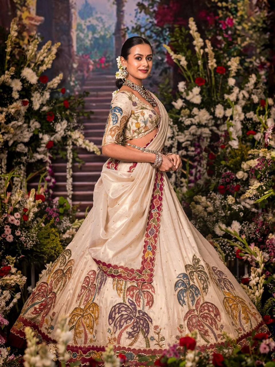 Garden of Grace  Tissue Simmer Silk Lehenga Choli