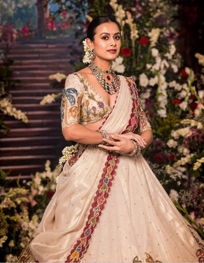 Garden of Grace  Tissue Simmer Silk Lehenga Choli