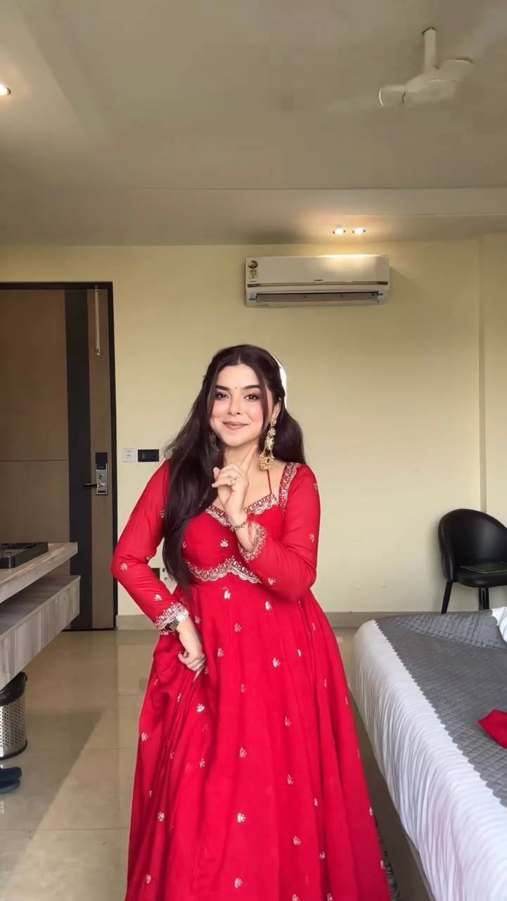 Neha Red Classic Anarkali Suit Set