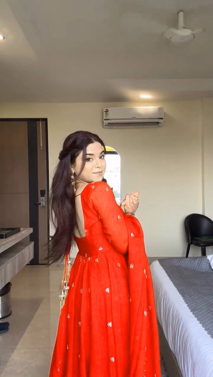 Neha Red Classic Anarkali Suit Set