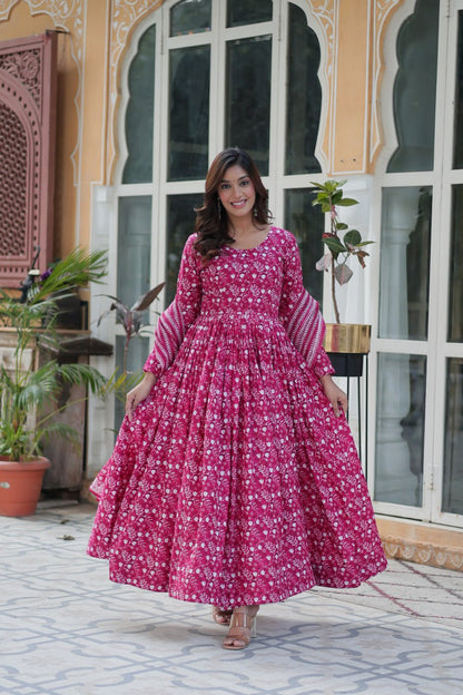 Morni Beautiful Printed Anarkali Dresses