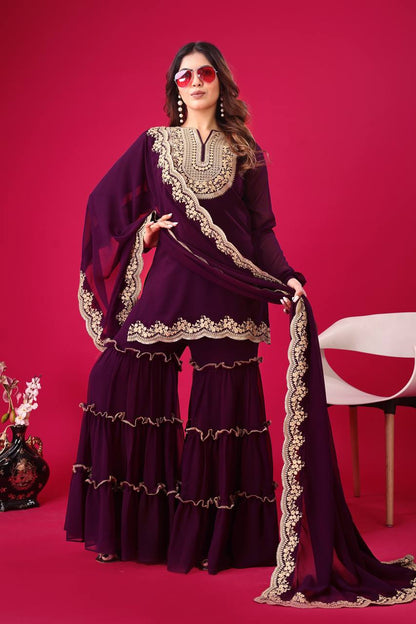 Tales of Tradition A Vintage-Inspired Sharara Ensemble