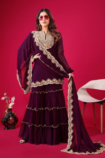 Tales of Tradition A Vintage-Inspired Sharara Ensemble