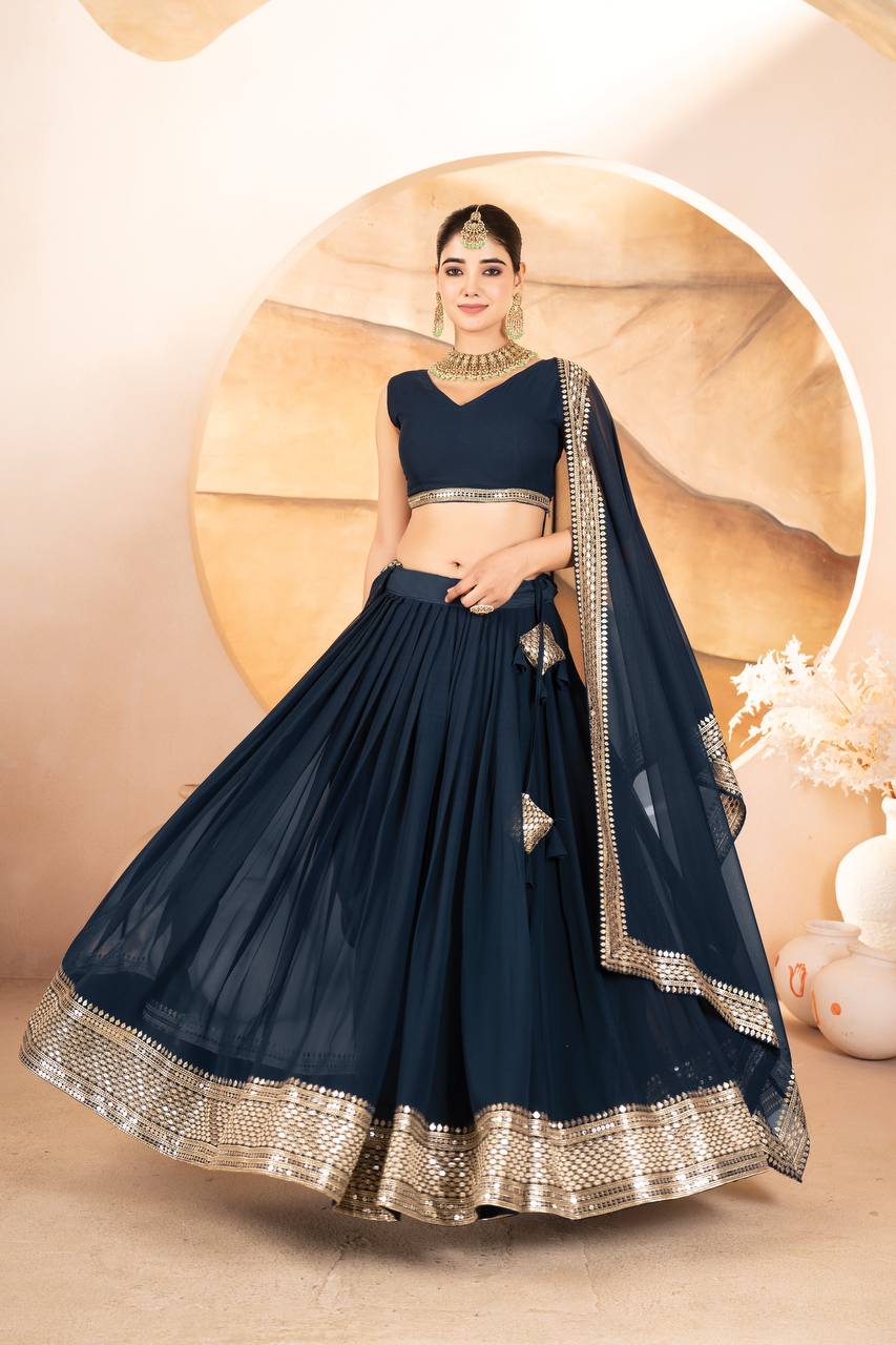 Black Colored Traditional Lehenga Choli