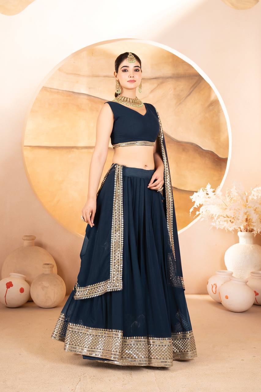 Black Colored Traditional Lehenga Choli