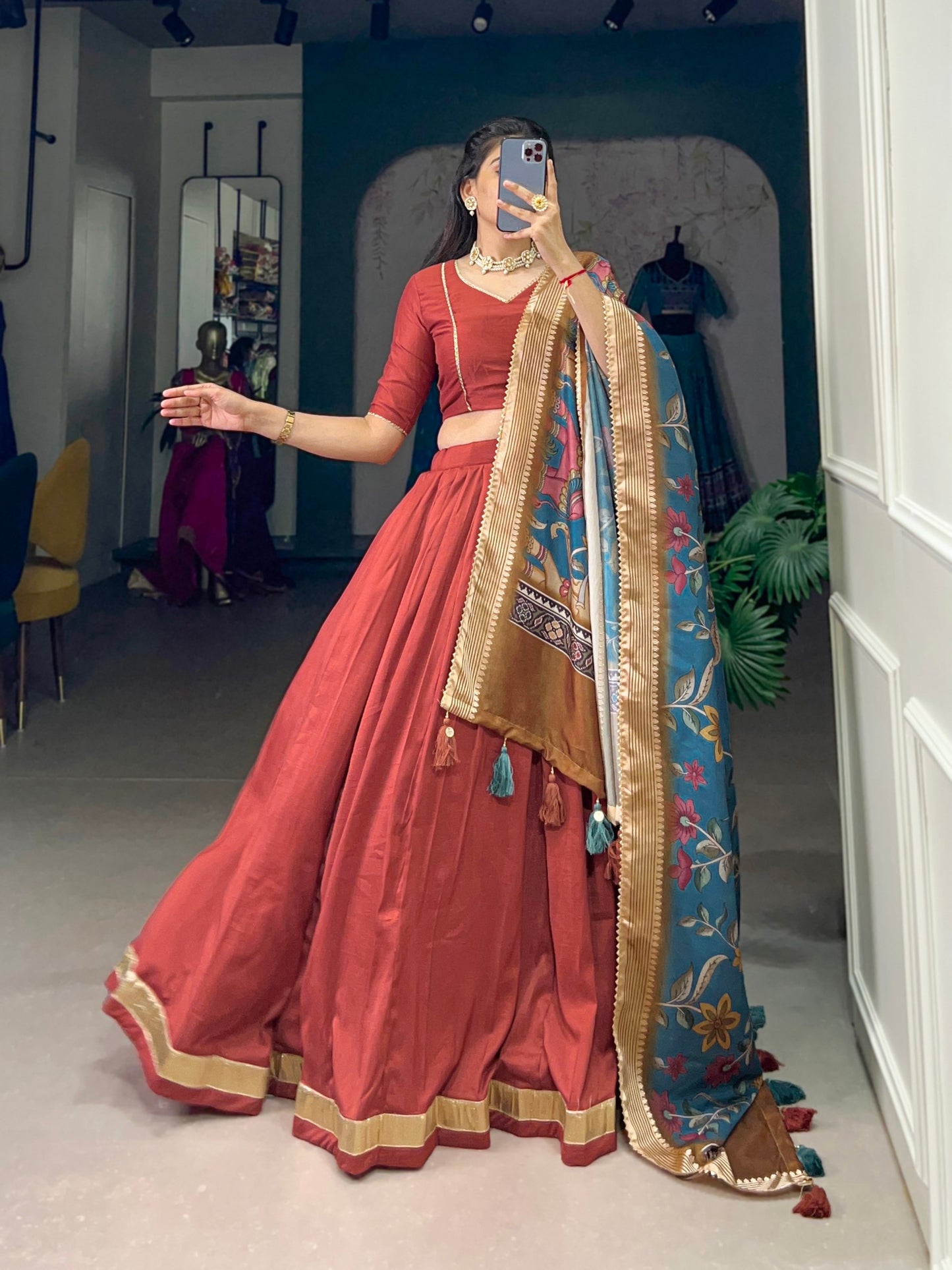 Modernity And Tradition Chinon Silk Lehenga Choli
