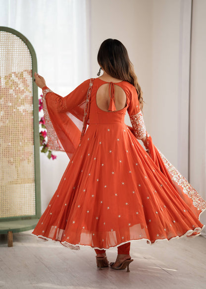 Radiant Charm in Rust Anarkali