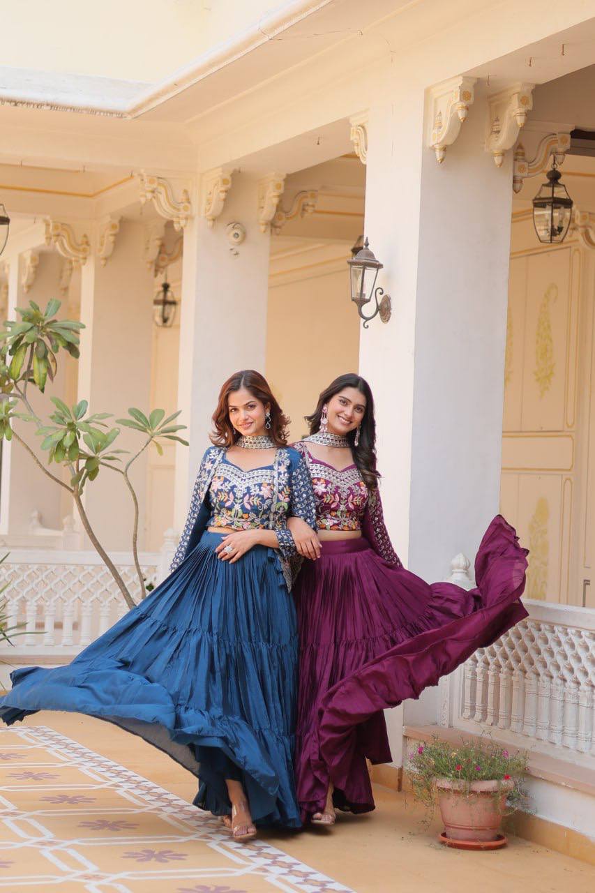 Sapna Designer Pure Chinon Festival Lehenga choli & koti