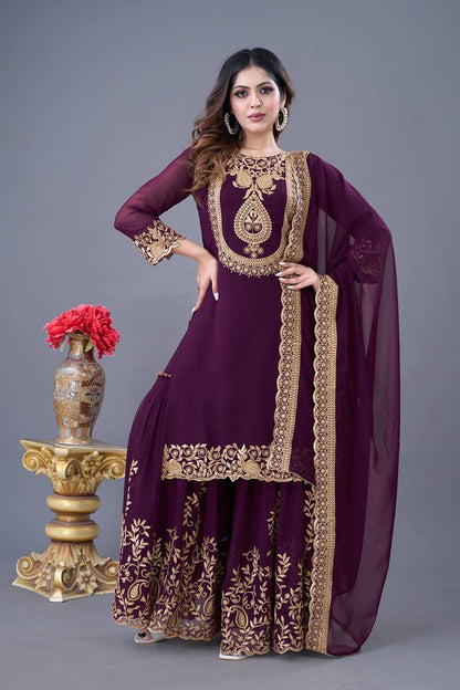 Roshan Raunak Partywear Sharara Suit