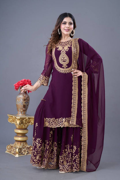 Roshan Raunak Partywear Sharara Suit