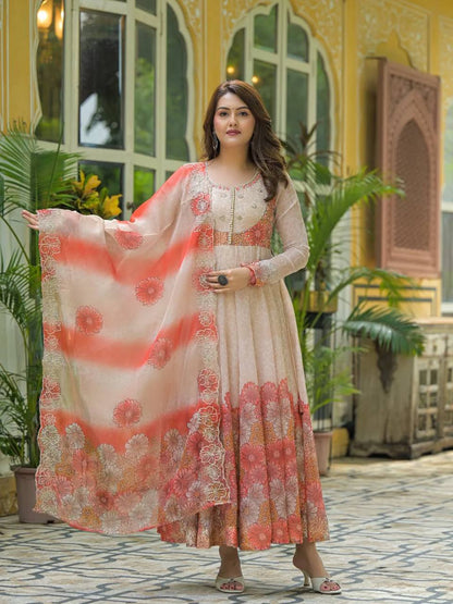 Eternal Radiance Blooming Floral Anarkali Set
