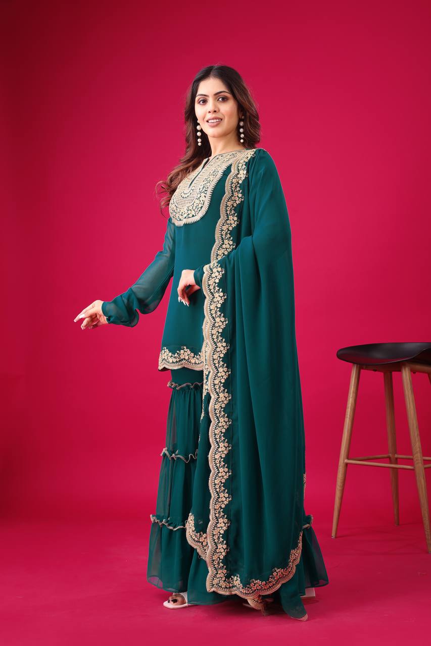 Tales of Tradition A Vintage-Inspired Sharara Ensemble