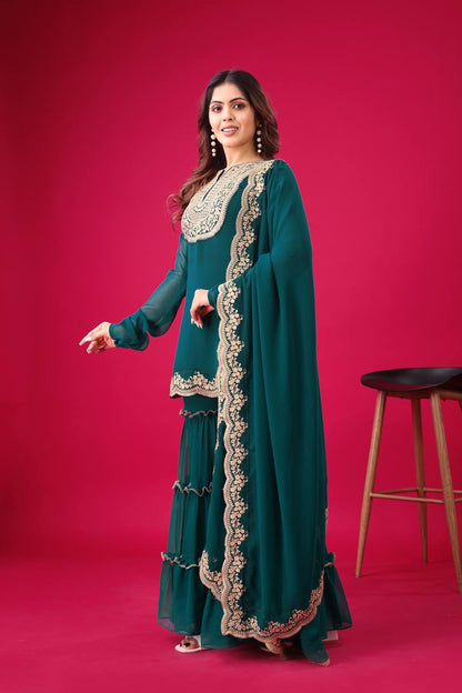 Tales of Tradition A Vintage-Inspired Sharara Ensemble